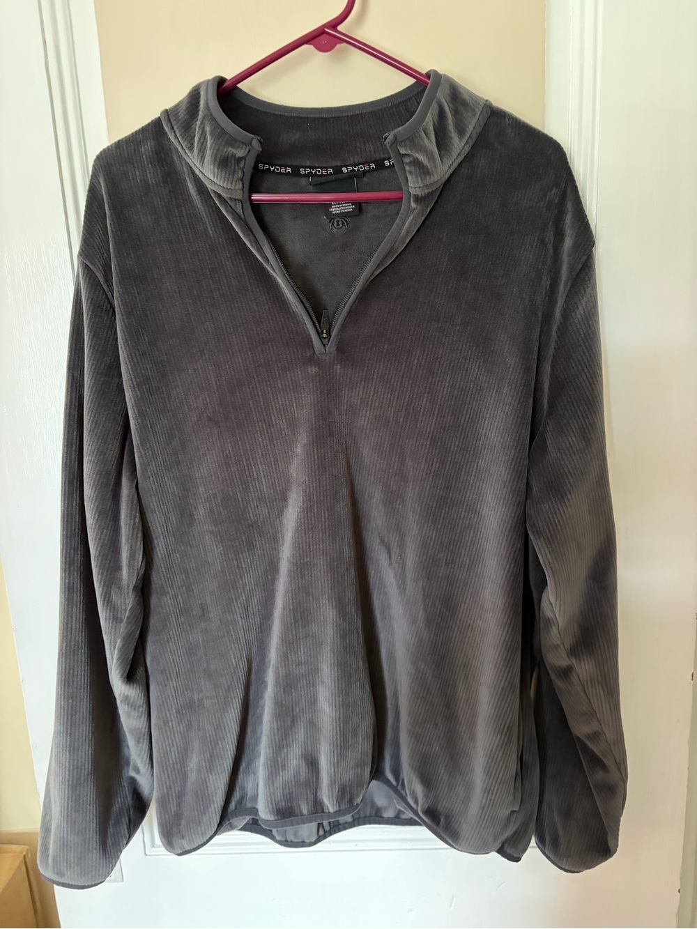 Spyder Men's Charcoal Gray Quarter-Zip Pullover Sweater